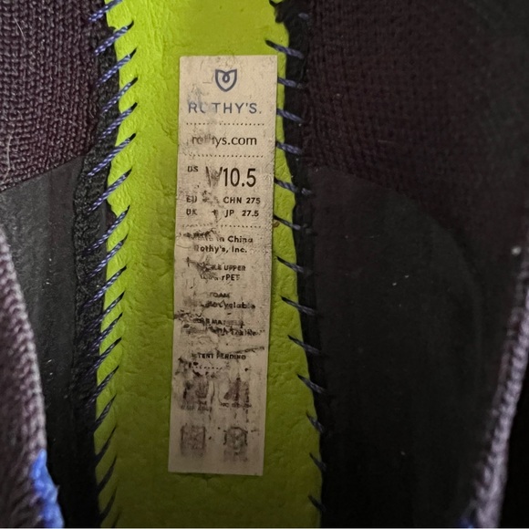 Rothy's The Square Knit Ballet Flat Heel Stripe Navy Blue Sz 10.5 - Picture 10 of 13